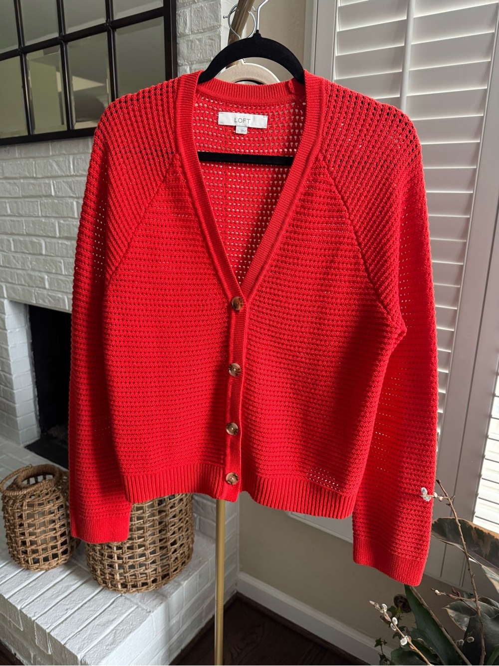 Loft Red Knit Cardigan